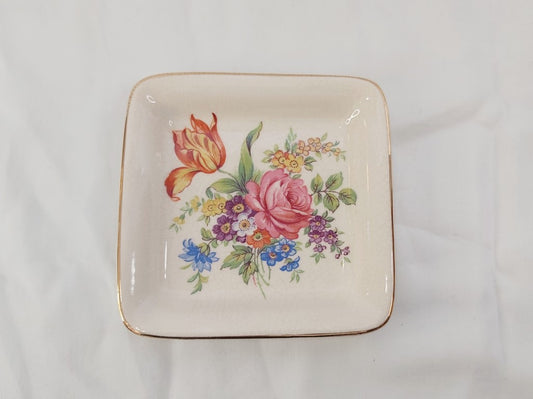 Sandland Ware Square Floral Trinket Dish