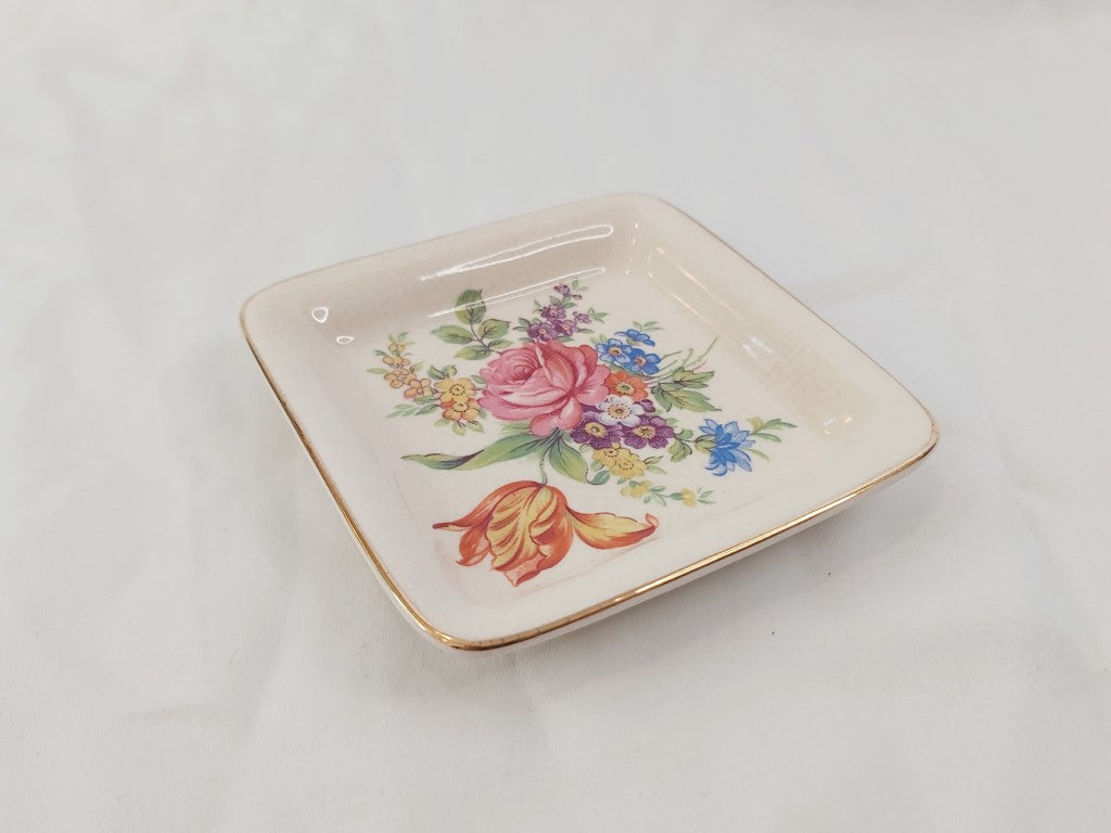Sandland Ware Square Floral Trinket Dish