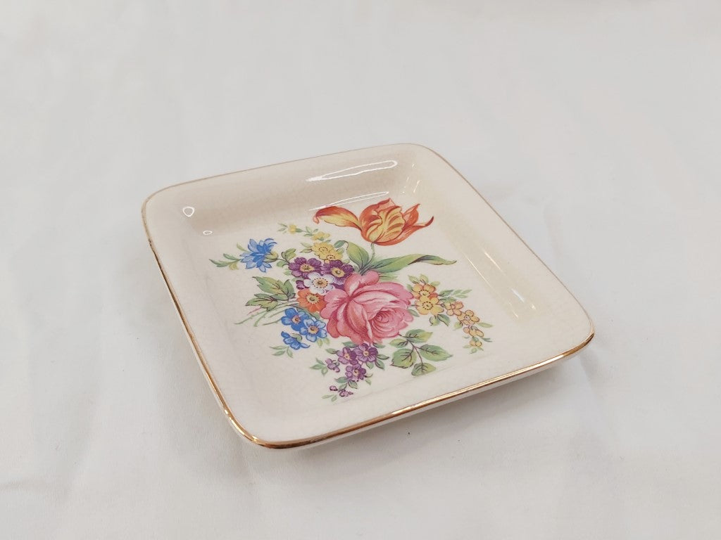 Sandland Ware Square Floral Trinket Dish