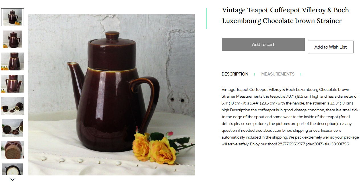 Villeroy & Boch Ceramic Pour Over Coffee Pot Filter