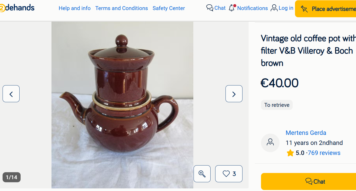 Villeroy & Boch Ceramic Pour Over Coffee Pot Filter