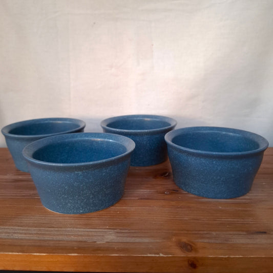 Set of 4 Corningware Creations Blue Stoneware Ramekins