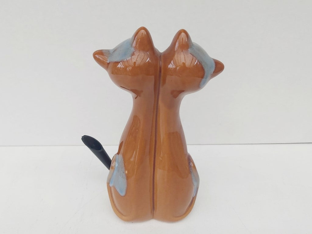 MCM Conjoined Siamese Cats Vintage Penholder
