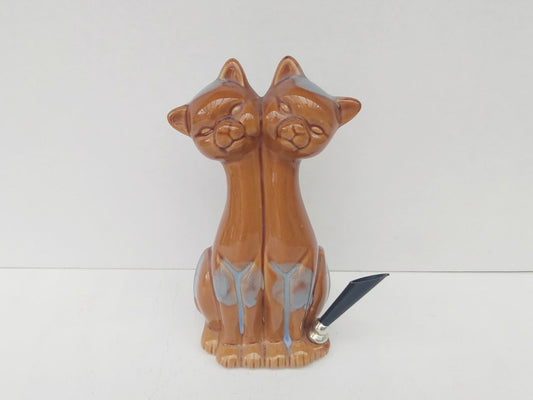 MCM Conjoined Siamese Cats Vintage Penholder