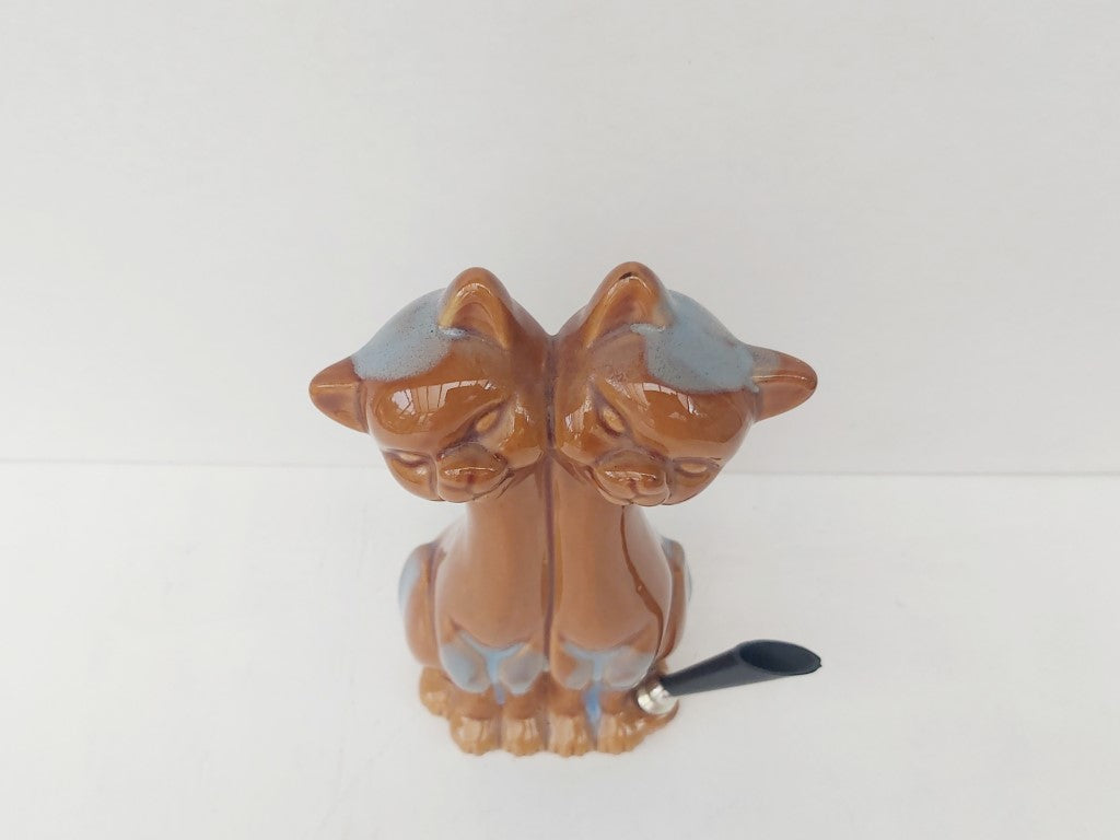 MCM Conjoined Siamese Cats Vintage Penholder