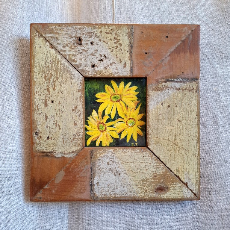Silvan Framed Painting of Yellow Daisies