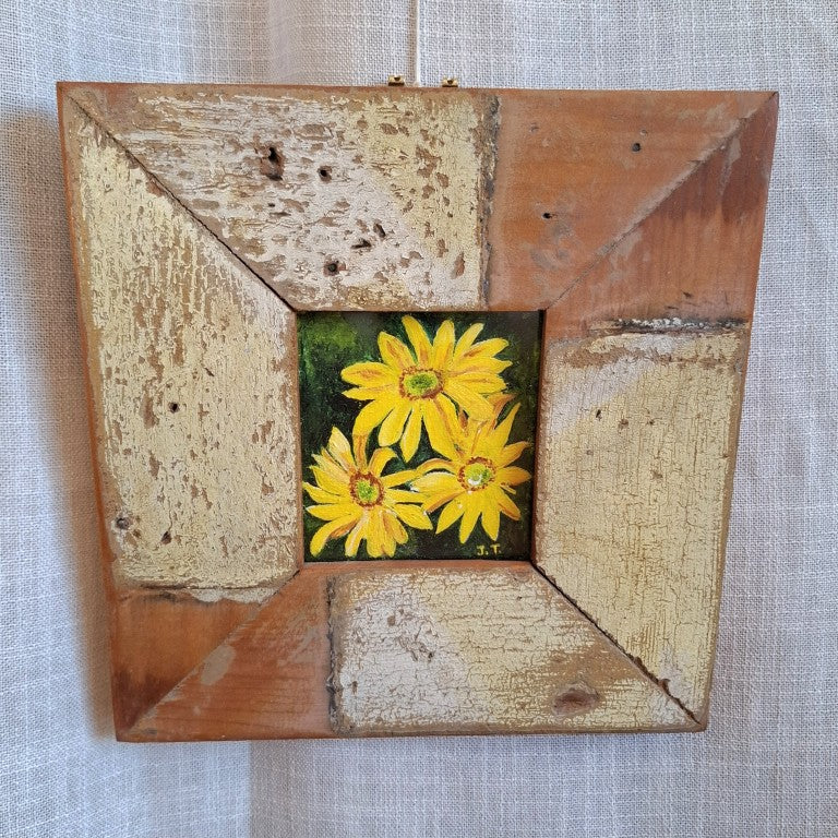 Silvan Framed Painting of Yellow Daisies