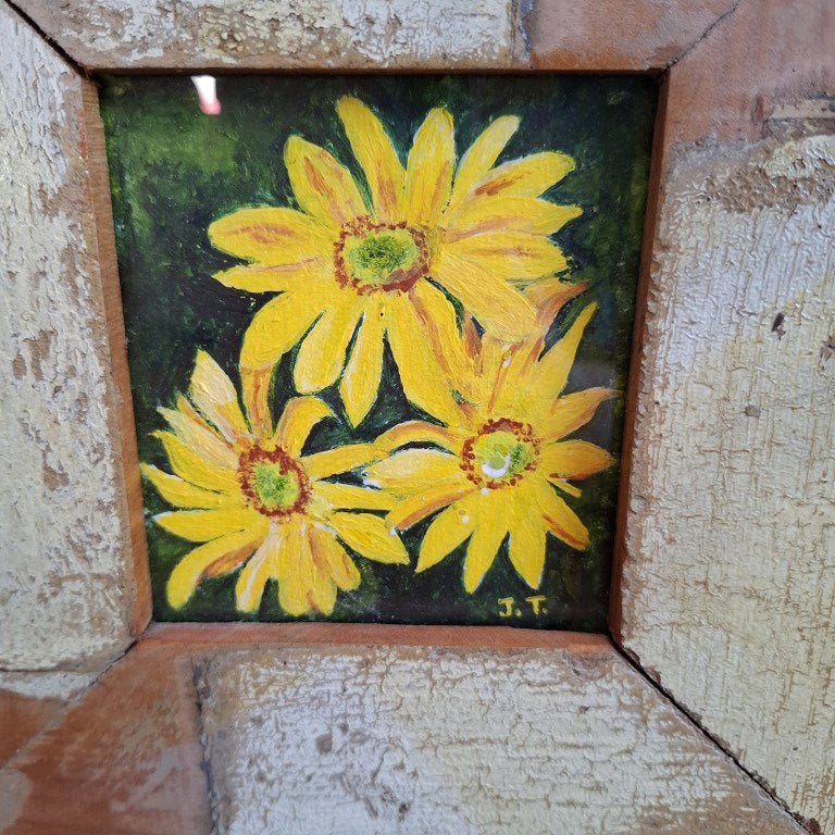 Silvan Framed Painting of Yellow Daisies