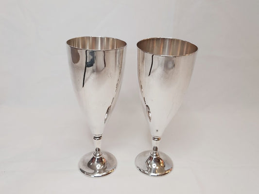 Pair of Vintage Silver Plated Wine Goblets