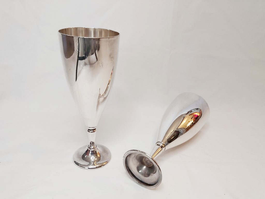 Pair of Vintage Silver Plated Wine Goblets