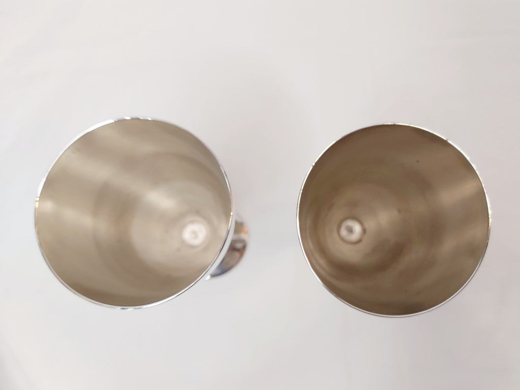 Pair of Vintage Silver Plated Wine Goblets
