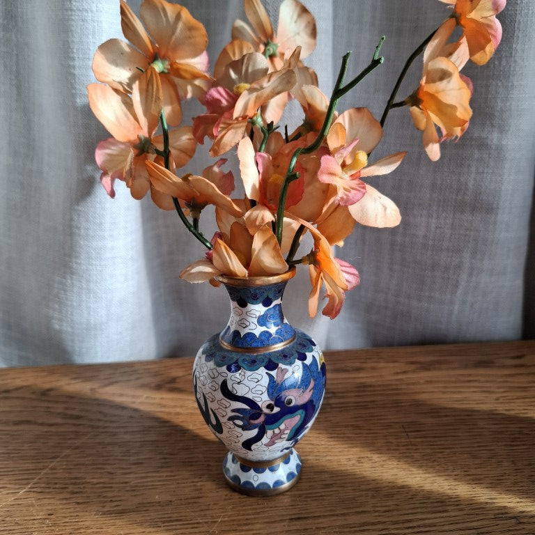 Small Cloisonne Enamel Dragon Vase