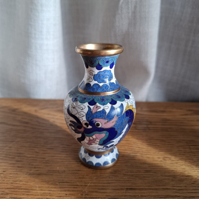 Small Cloisonne Enamel Dragon Vase