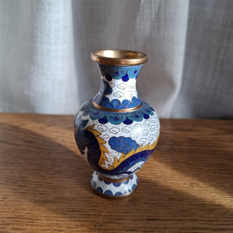 Small Cloisonne Enamel Dragon Vase