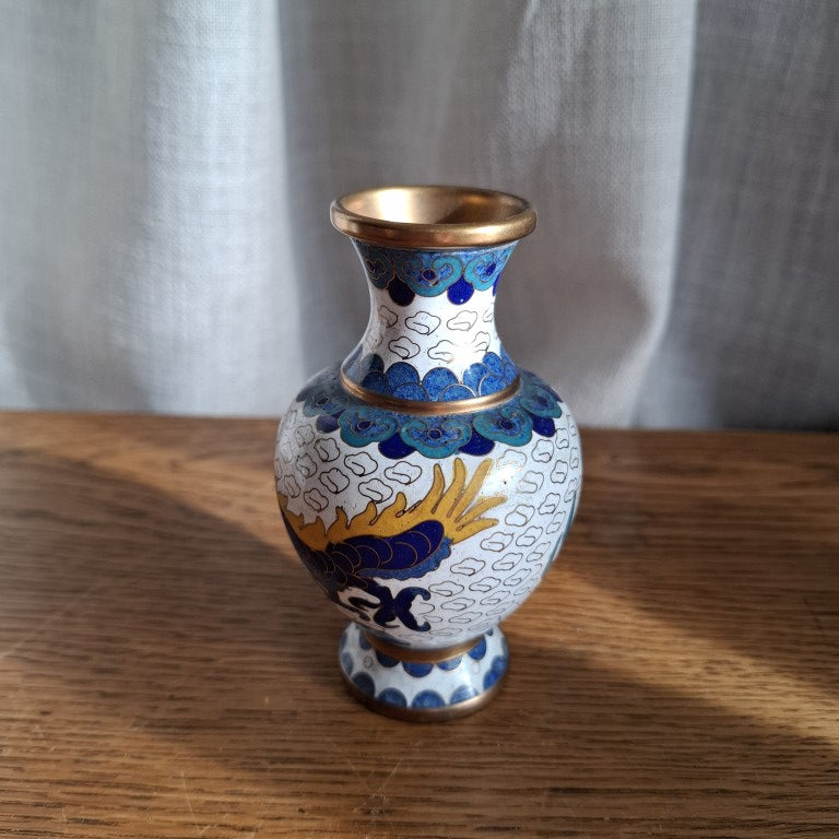 Small Cloisonne Enamel Dragon Vase