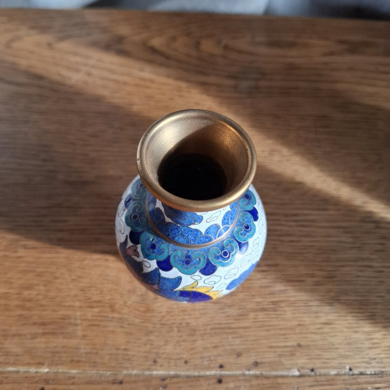 Small Cloisonne Enamel Dragon Vase