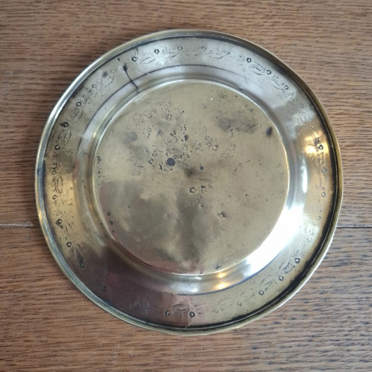 Small Vintage Brass Plate