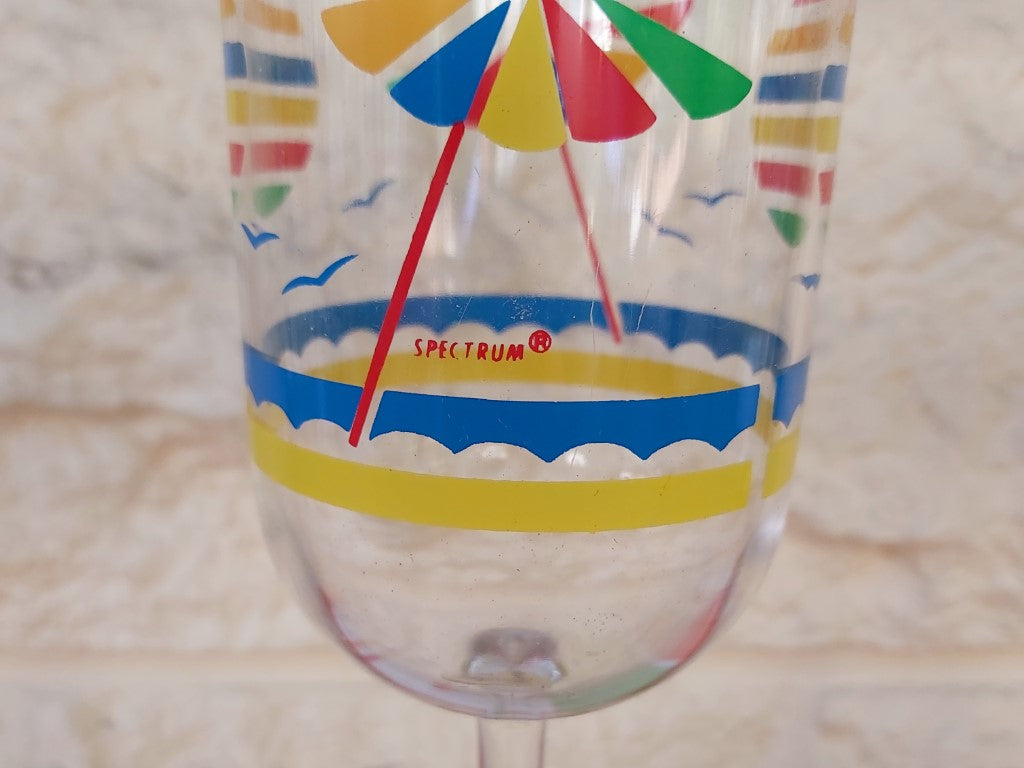 Spectrum Vintage Plastic Wine Glasses Set of 4