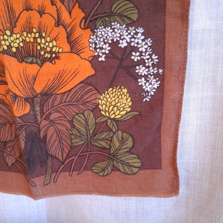 Rare St Michaels Flower Power 70's Linen Teatowel