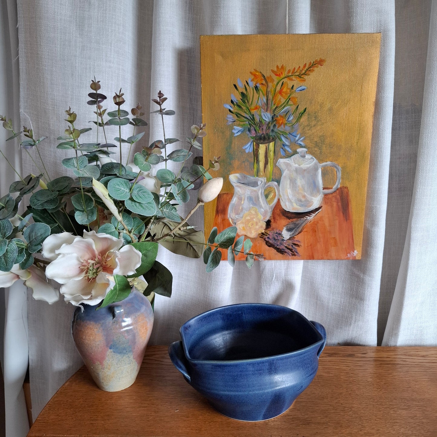 Still Life Signed Original Painting on Canvas