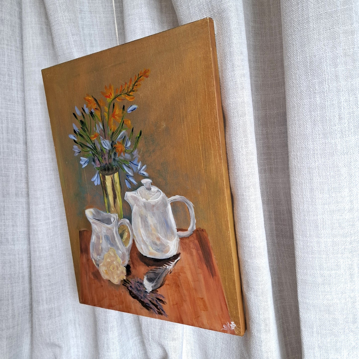 Still Life Signed Original Painting on Canvas