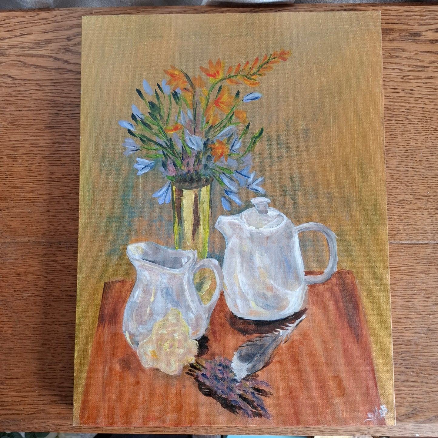 Still Life Signed Original Painting on Canvas