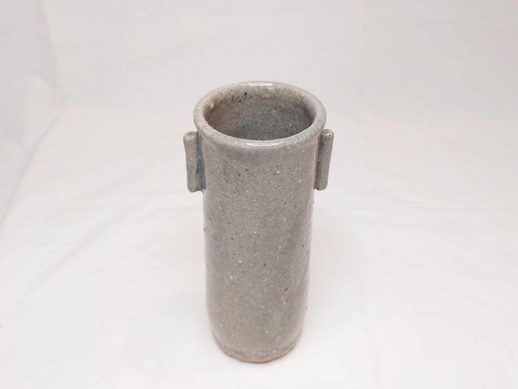 Stoneware Cylinder Vase with Handles