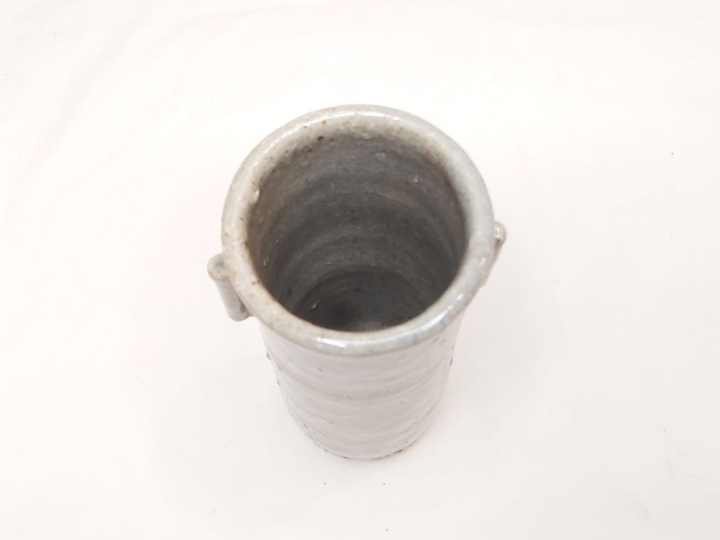 Stoneware Cylinder Vase with Handles