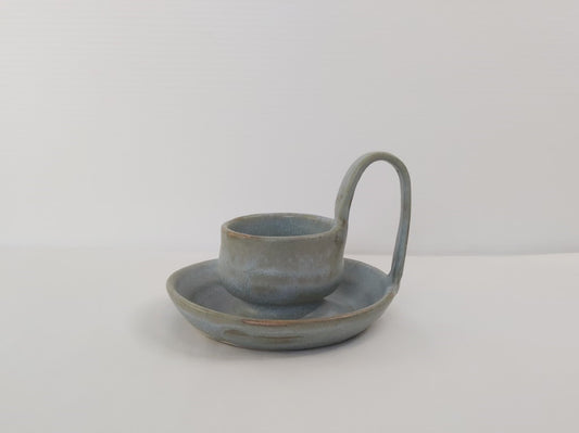 Signed Studio Pottery Candle Holder with Handle
