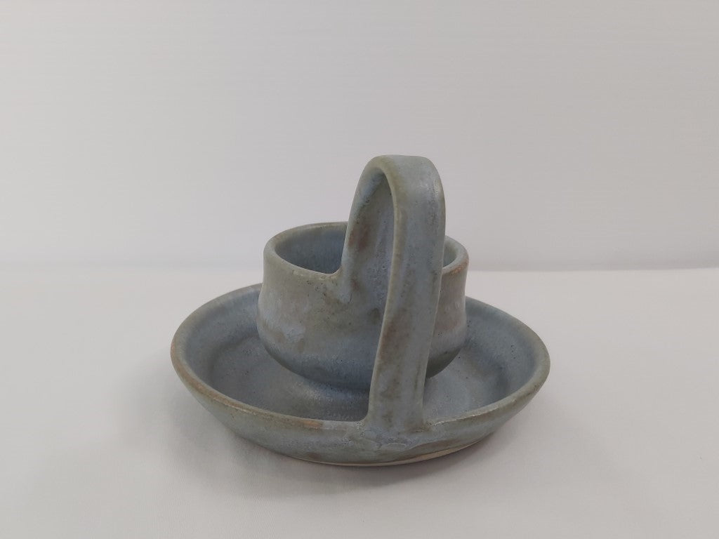 Signed Studio Pottery Candle Holder with Handle