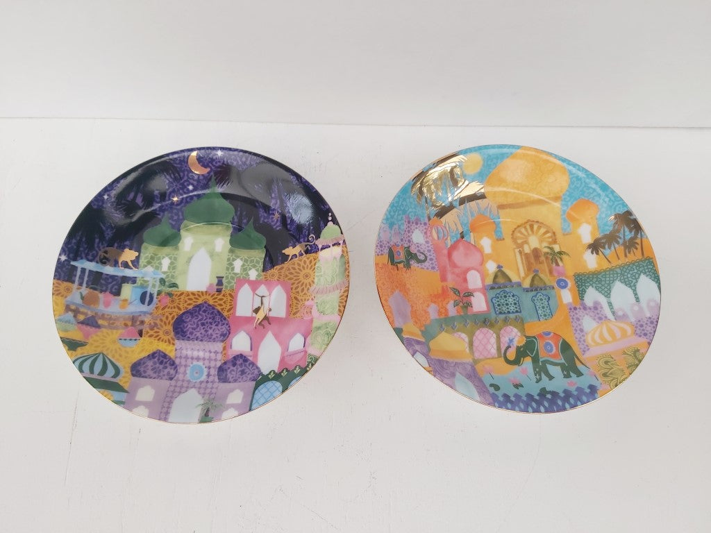 T2 Pair of Colourful Byzantine Saucers