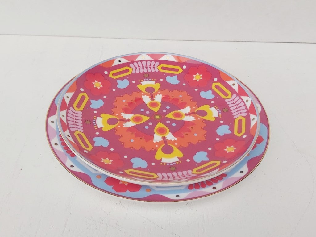 T2 Colourful Saucer & Coordinating Plate