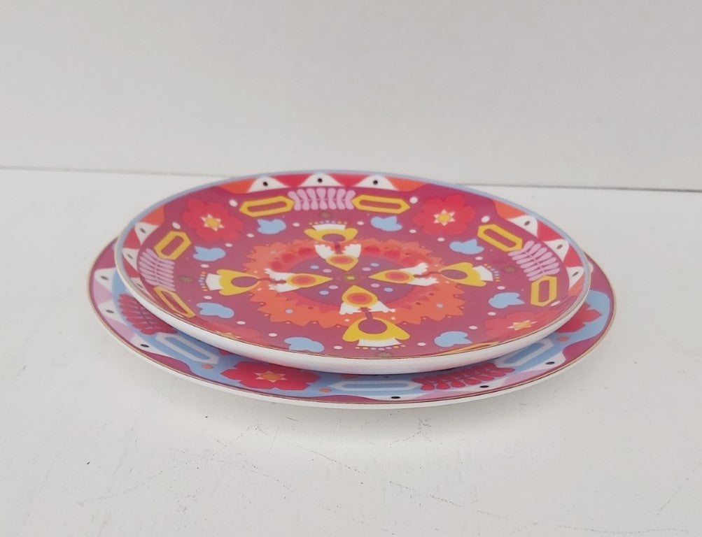 T2 Colourful Saucer & Coordinating Plate