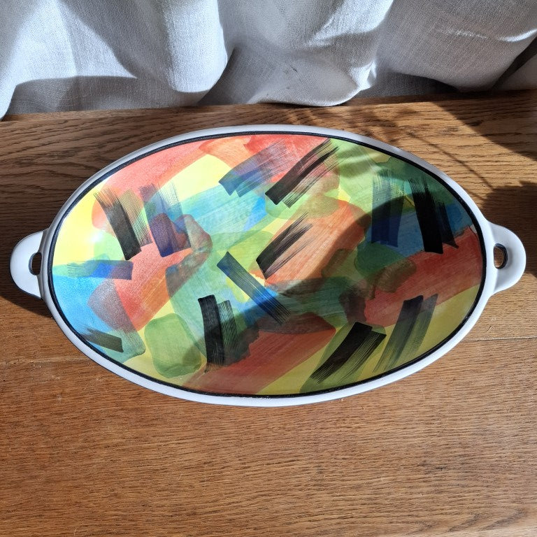 Temuka Pottery Flamenco Pattern Dish