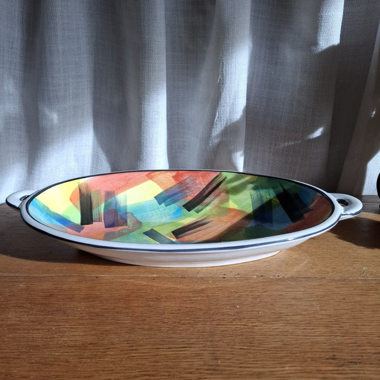 Temuka Pottery Flamenco Pattern Dish