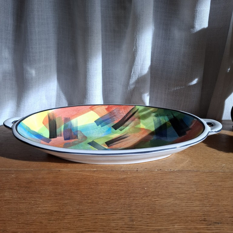 Temuka Pottery Flamenco Pattern Dish