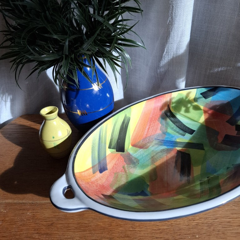 Temuka Pottery Flamenco Pattern Dish
