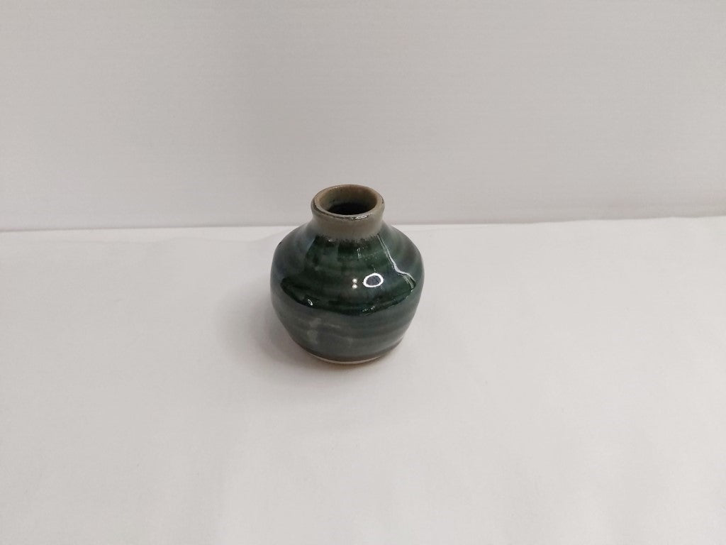 Cute Wee Green Pottery Bud Vase