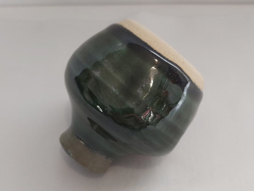 Cute Wee Green Pottery Bud Vase