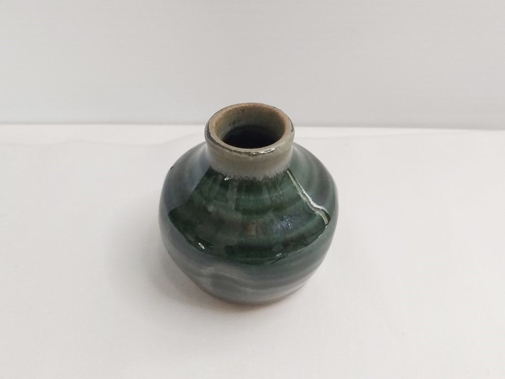 Cute Wee Green Pottery Bud Vase