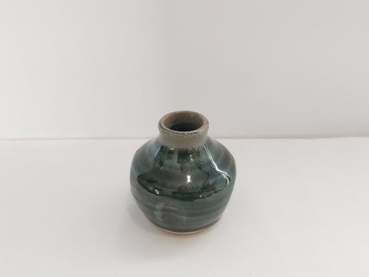 Cute Wee Green Pottery Bud Vase