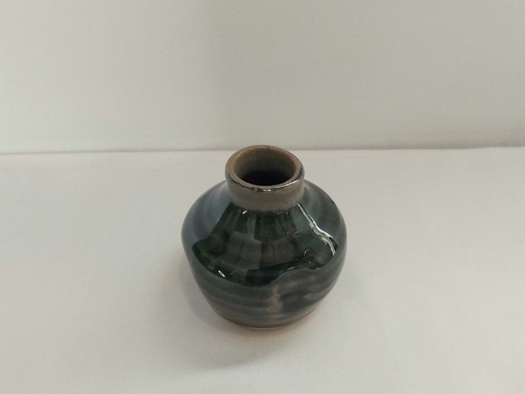 Cute Wee Green Pottery Bud Vase