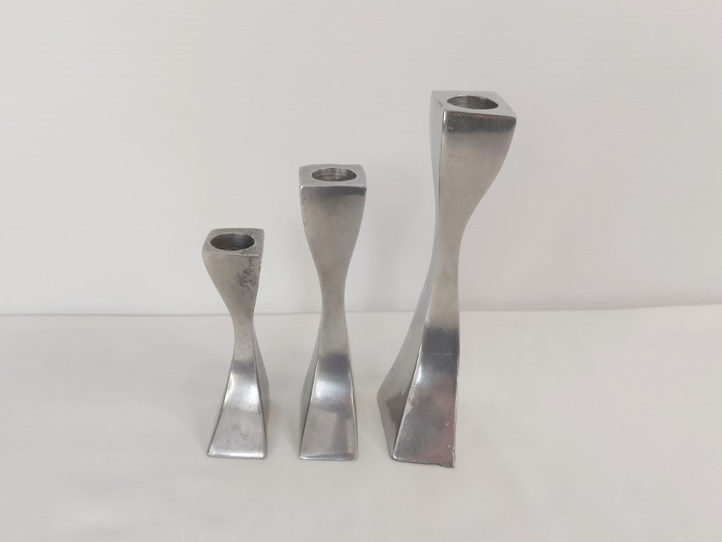 Vintage MOMA New York Cec Lepage Aluminium Candlesticks