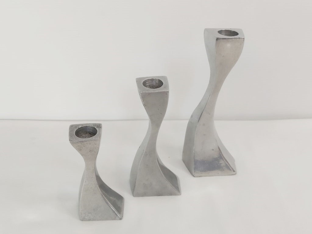 Vintage MOMA New York Cec Lepage Aluminium Candlesticks