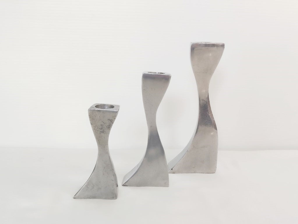 Vintage MOMA New York Cec Lepage Aluminium Candlesticks