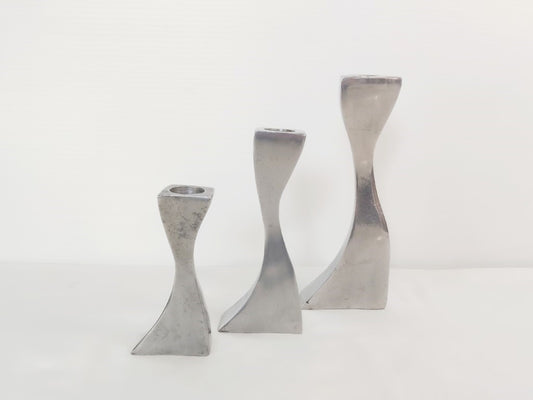 Vintage MOMA New York Cec Lepage Aluminium Candlesticks