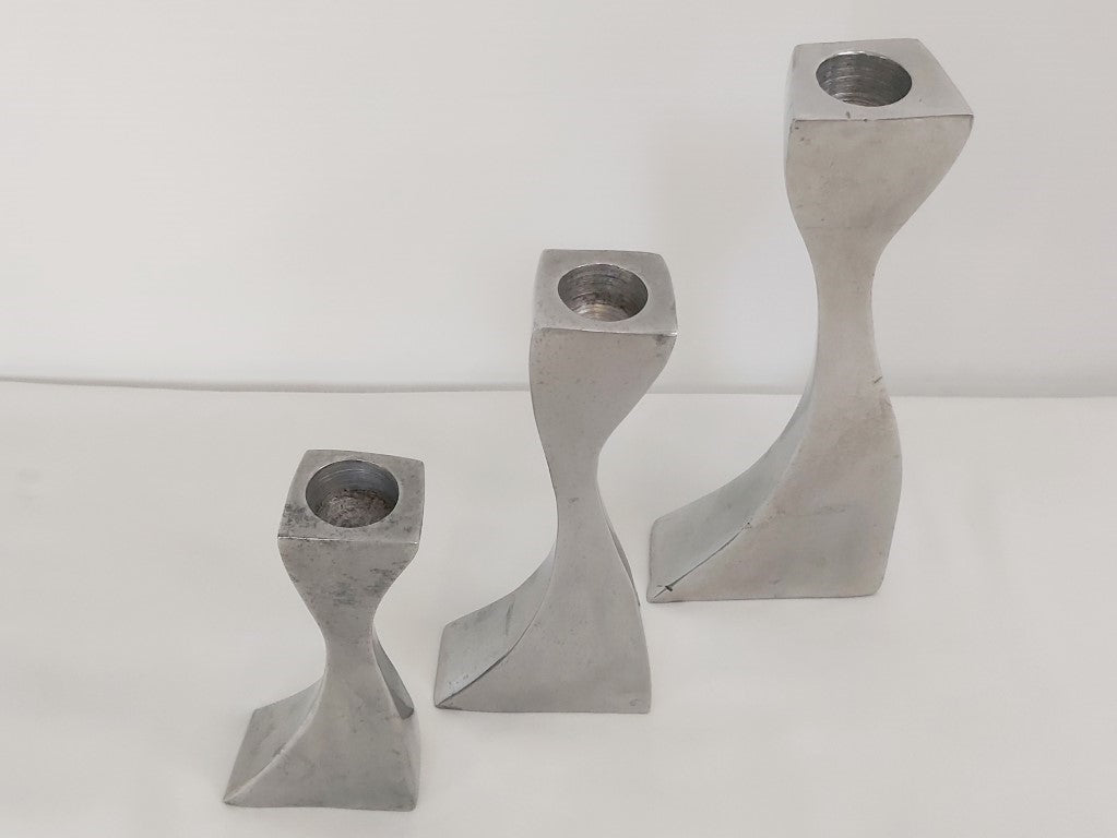 Vintage MOMA New York Cec Lepage Aluminium Candlesticks