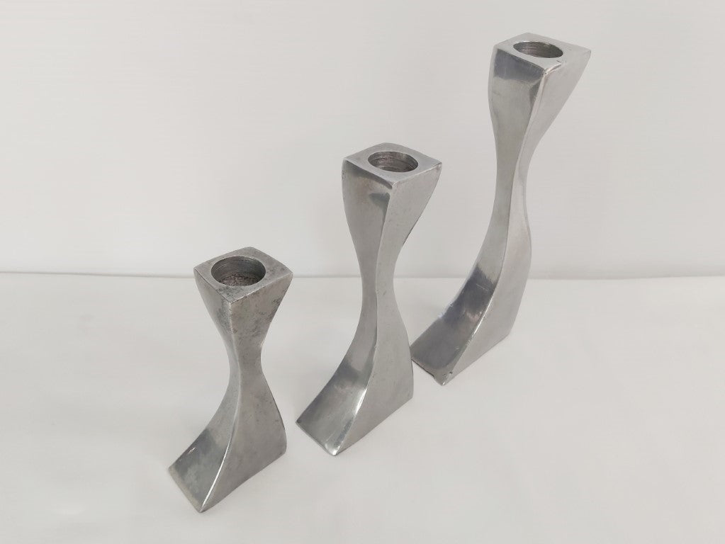 Vintage MOMA New York Cec Lepage Aluminium Candlesticks