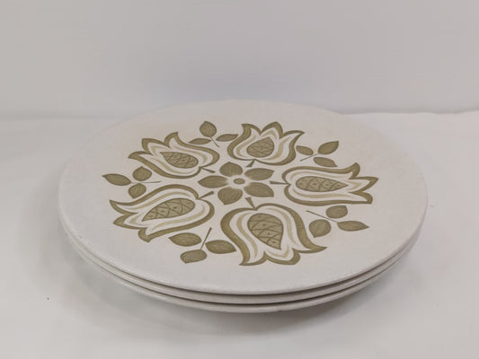 3 MCM Meakin Tulip Time Dinner Plates
