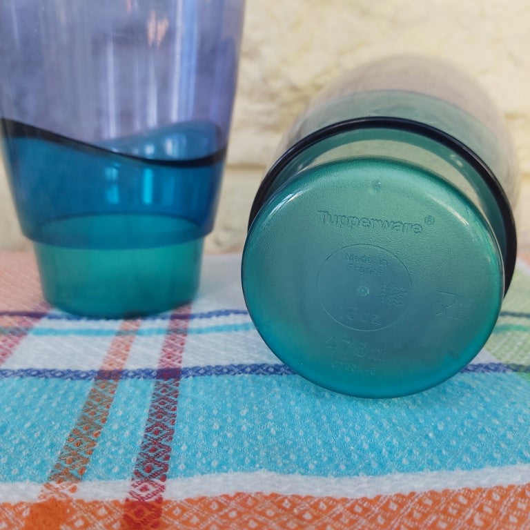 Tupperware Blue & Turquoise Illusions Plastic Cups